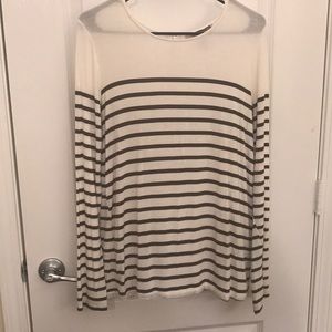 Army green and cream striped shirt